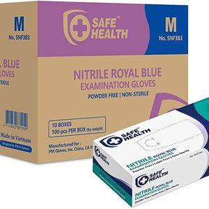 MEDIUM 1000 Nitrile Gloves Medical Grade - 10 boxes of 100 Blue Exam hand rubber